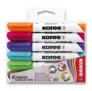 Popisovač Kores K-Marker Whiteboard – súprava 6 farieb