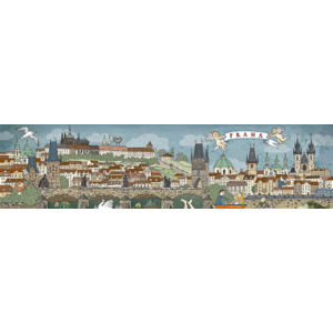 Skladacie pohľadnice- panoráma Prahy
