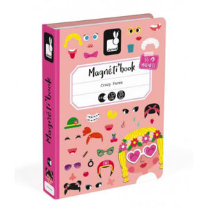 Magnetická kniha - skladačka Zábavné tváre - dievčatá