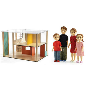 Domček pre bábiky - moderný domček - súprava s rodinou Toma a Marion