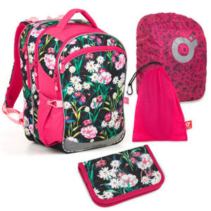 Set pre školáčku COCO 18004 G SET LARGE - školská taška, vrecko na prezuvky, pláštenka na batoh, školský peračník