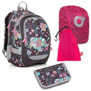 Set pre školáčku CODA 18006 G SET LARGE - školská taška, vrecko na prezuvky, pláštenka na batoh, školský peračník