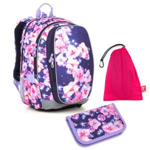 Sada pre školáčku MIRA 18019 G SET MEDIUM - školská taška, vrecko na prezuvky, školský peračník
