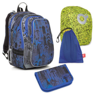 Set pre školáka LYNN 18005 B SET LARGE - školská taška, vrecko na prezuvky, pláštenka na batoh, školský peračník