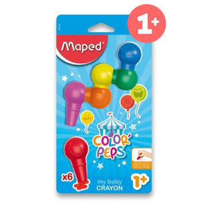 Voskové pastely Maped Color'Peps Baby Crayons, 6 farieb
