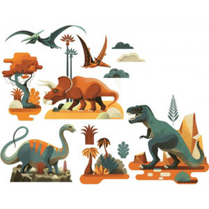 Samolepiace dekorácie na sklo – Dinosaury
