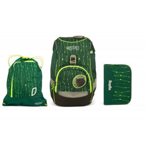 Školský set Ergobag prime Fluo zelený - batoh + peračník + športový vak
