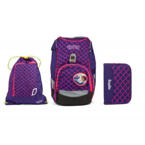Školský set Ergobag prime Fluo ružový - batoh + peračník + športový vak