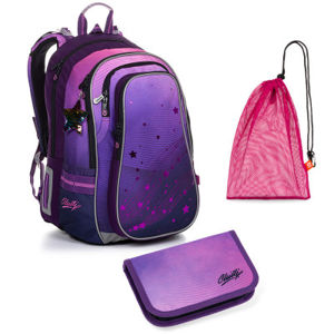 Sada pre školáčku LYNN 20008 G SET MEDIUM - školská taška, vrecko na prezuvky, školský peračník