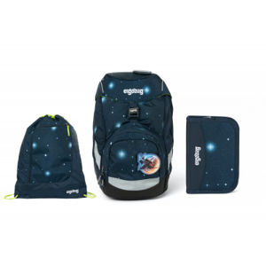 Školská súprava Ergobag prime Galaxy modrý 2023 - batoh + peračník + športový vak