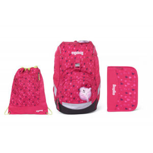 Školský set Ergobag prime Pink Hearts 2020 - batoh + peračník + športový vak