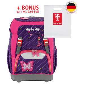 Školský ruksak Step by Step GRADE - Trblietavý motýl + dosky na zošity za 0,05 EUR