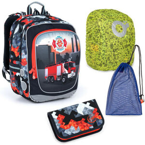 Sada pre školáka Topgal ENDY 21013 B SET LARGE - školská taška, vrecko na prezuvky, pláštenka na batoh, školský peračník