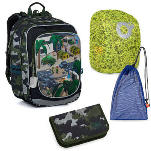 Sada pre školáka Topgal ENDY 21016 B SET LARGE - školská taška, vrecko na prezuvky, pláštenka na batoh, školský peračník