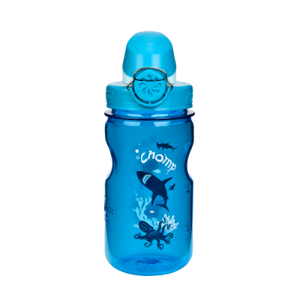 Detská fľaša na pitie Nalgene On The Fly Kids - Blue with Shark, 350 ml