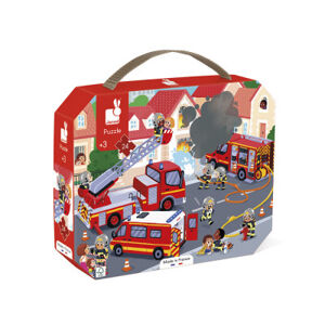 Puzzle v kufríku - Požiarnici - 24 ks