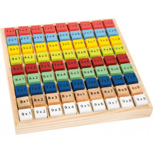 Drevená vzdelávacia tabuľka - farebná násobilka