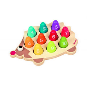 Drevená hračka na vkladanie Ježko - Čísla a farby